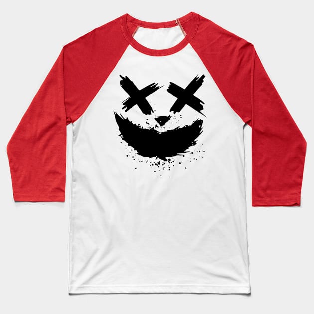 Scary Face Halloween Baseball T-Shirt by Mr.Speak